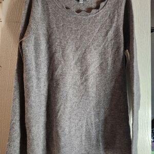 Vintage Gray Long Sleeve 100% Cashmere Sweater